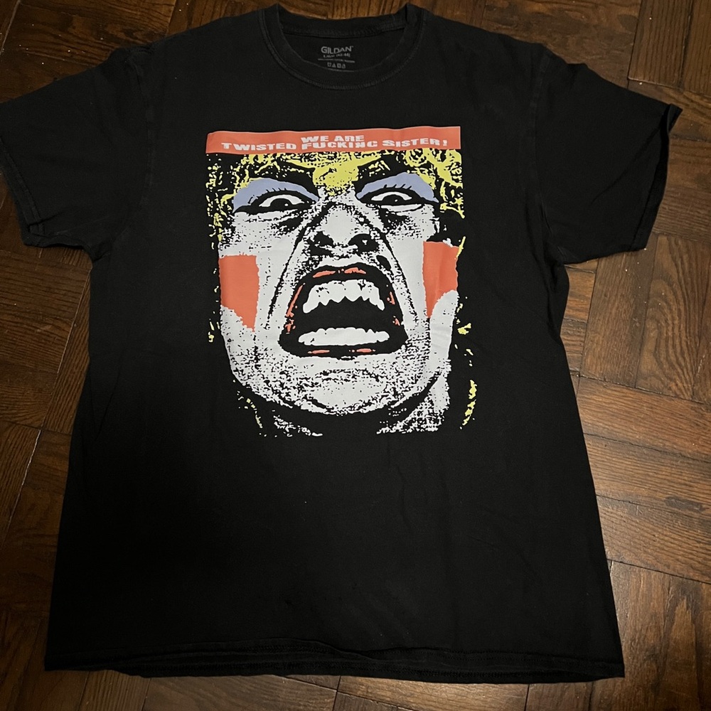 Twisted Sister Dee Snider graphic print black short sleeve tshirt Sz large
